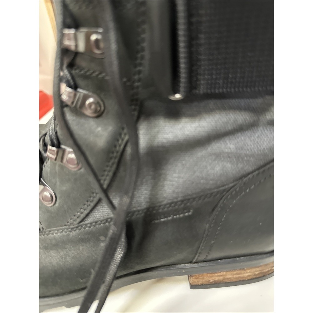 SOREL Emelie Conquest Leather Waterproof Black Combat Boots Women's Sz 10 - Picture 3 of 10